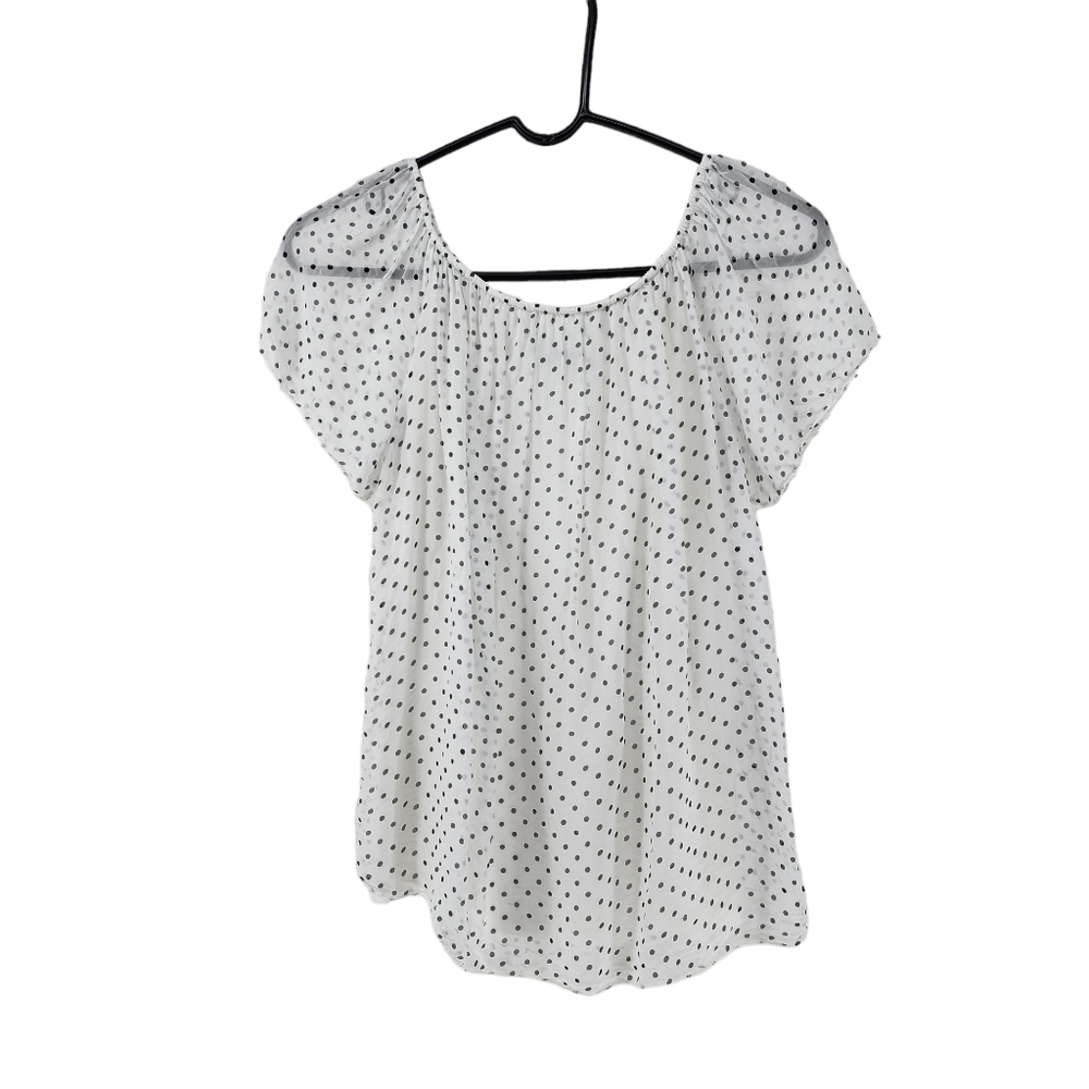 Luisa Ricci Women's Silk Polka Dots Off-The-Shoulder Top - S
